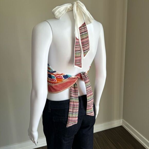 Altered State Boho Embroidered Cotton Halter Top NWT - Picture 4 of 6